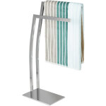 Relaxdays - porte - serviettes rectangulaire en acier inoxydable, 2 barres, h x x p : env. 80 x 32 x ...