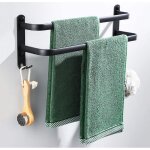 Porte serviettes salle de bains, sans perçage, noir barres porte serviettes mural adhesif pour douche ... Porte serviettes salle de bains, sans perçage, noir barres porte serviettes mural adhesif pour douche ...