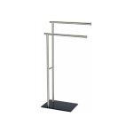 Wenko - porte serviettes sur pied lima 2 barres sèche serviettes, acier inox et base lestée en verre ... Wenko - porte serviettes sur pied lima 2 barres sèche serviettes, acier inox et base lestée en verre ...