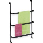 Relaxdays - porte - serviettes, sans perage, 3 barres 2 crochets, hxlxp : 85x54, 5x15 cm, sche - serviettes, ...