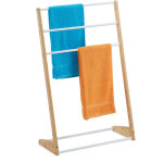 Relaxdays - porte - serviette sur pied, 3 barres, salle de bain, chambre, hlp : 98 x 62 x 30 cm, bambou ...