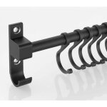 Porte ustensiles, 50cm barre �tag�re de cuisine avec 7 crochets amovibles(noir)