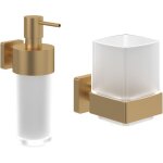 Villeroy&boch - porte - verre + distributeur de savon elements striking gold brossé Villeroy&boch - porte - verre + distributeur de savon elements striking gold brossé