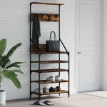 Porte - vtements et rangement des chaussures chne fum