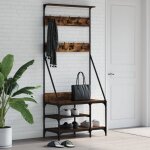 Porte - vtements et rangement des chaussures chne fum