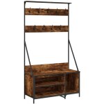 Porte - v�tements et rangement des chaussures ch�ne fum� vidaxl659433