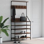 Vidaxl - porte - vtements et rangement des chaussures chne marron