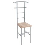 Valet de nuit 46x46x109 cm d�cor ch�ne clair et gris