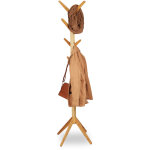 Relaxdays - portemanteau en bambou moderne, 8 crochets, porte - vestes design en bois, hxlxp : 179 x ...