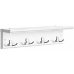 Portemanteau mural avec 4 crochets doubles en métal étagère suspendue en panneau mdf pour chambre entrée ... Portemanteau mural avec 4 crochets doubles en métal étagère suspendue en panneau mdf pour chambre entrée ...