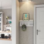 [en. casa] - portemanteau mural nge panneau de particules mtal 62 x 12 x 30 cm blanc