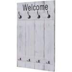Hhg - portemanteau mural 921, style shabby, 91x60cm, blanc