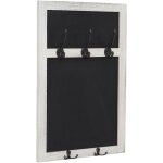 Jamais utilis] portemanteau mural hhg 937, tableaux noirs, 55x34cm, blanc, shabby