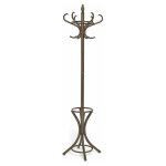 Portemanteau et porte - parapluie en bois laqu en noyer, vintage