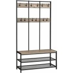 Vasagle - portemanteau, vestiaire d'entre, avec 12 crochets et banc  chaussures, style industriel, ...