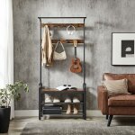 Vasagle - portemanteau, vestiaire, meuble d'entre avec crochets amovible, banc et tagre  chaussures, ...