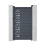Vente - unique - portillon battant aluminium semi plein � motifs l103 x h181 cm anthracite gregor