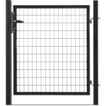 Portillon grillag� en acier galvanis� maille 100 x 50 l 1m20 x 1m20 noir