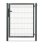 Easycloture - portillon grillag en acier galvanis maille 200 x 50 occultable passage 1m x h 2m gris ...