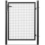 Portillon grillag� en acier galvanis� maille 50 x 50 passage l 1m x h1m50 noir