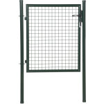 Portillon grillagé dim. 97l x 150h cm - gâche réversible, serrure encastrée, 3 clés - acier vert Portillon grillagé dim. 97l x 150h cm - gâche réversible, serrure encastrée, 3 clés - acier vert