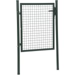Portillon grillag dim. 97l x 150h cm - gche rversible, serrure encastre, 3 cls - acier vert