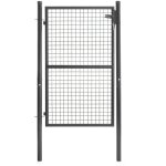 Portillon de jardin 105 x 150 cm en acier gris anthracite avec serrure et poigne