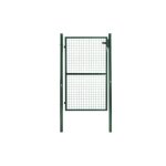 Portillon de jardin 105 x 150 cm en acier vert avec serrure et poigne