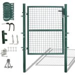 Portillon de jardin grillag�, en acier galvanis�, cl�ture avec serrure, porte 150 x 100cm, vert - swanew ...