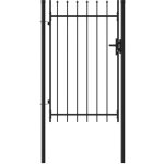 Portillon, portail de jardin, portail de clôture simple porte avec dessus à pointe acier 1x1, 5 m noir ... Portillon, portail de jardin, portail de clôture simple porte avec dessus à pointe acier 1x1, 5 m noir ...