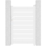 Casanoov ? portillon aluminium blanc 100 x 160 cm ? lames horizontales divergentes ? r�sistance au vent ...