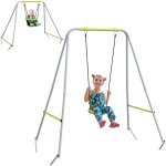 Outsunny - portique balanoire volutive - sige haut, accoudoirs, ceinture scurit 5 points, barre ...