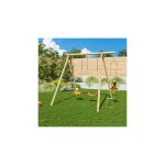Portique bois 2, 45 m avec 2 balanoires et 1 chelle