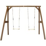 Portique en bois fsc - 2 balanoires enfant en marron balanoire pour enfants pour l'extrieur / le jardin ...