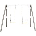 Axi - portique en bois fsc gris / blanc avec 2 balan�oires enfant balan�oire pour l'ext�rieur / le jardin ...