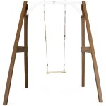 Axi - portique en bois fsc marron / blanc avec balanoire enfant balanoire pour l'extrieur / le jardin ...