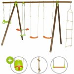 Portique bois poutre mtal 2, 30 m techwood premium bayano - 6 enfants