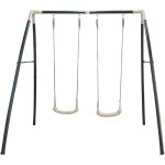 Portique en metal - balancoire double, pour 2 enfants balan�oire metal, portique balan�oire m�tal pour ...