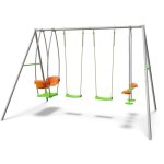 Portique mtal 2, 20 m axion jade - 6 enfants