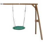 Portique mural en bois fsc marron avec balan�oire nid d'oiseau enfant 100 cm summer balan�oire ronde ...