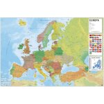 Poster carte de l'europe ita physique et politique