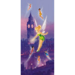 Poster porte f�e clochette � londres disney fairies intisse 90x202 cm