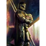 Komar - poster xxl mandalorian sauveur din jarin et grogu b�b� yoda - 200 cm - 280 cm