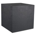 Eda - jardini�re carr�e volcania effet pierre 49, 5 x 49, 5 x 49, 5 cm - 57 l - gris anthracite