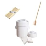 Pot � choucroute avec pierres lacto - fermentation 3l blanc avec r�pe et pilon