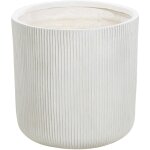 Pot de fleurs blanc cass� en fibres d'argile rond cache - pot 45 x 45 x 45 cm oreoi