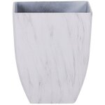 Pot de fleurs cache - pot carré 35 x 35 x 42 cm en mélange de pierre effet marbre blanc idéal pour extérieur ... Pot de fleurs cache - pot carré 35 x 35 x 42 cm en mélange de pierre effet marbre blanc idéal pour extérieur ...