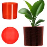 Pot de fleur cache - fleur rouge rond 12, 5 cm - kadax