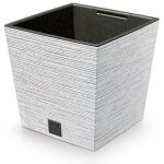 Pot de fleurs carr� furu en bois �cologique - blanc fsc mix - pp - dfs300w