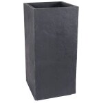 Eda - pot de fleurs carr� haut volcania - 39, 5 x 39, 5 x 80 cm - 31 l - gris anthracite
